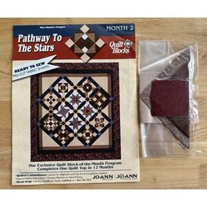 Joann 2001 Pathway To The Stars Quilt Block Kit Month 2 STEPPING STONES / Open